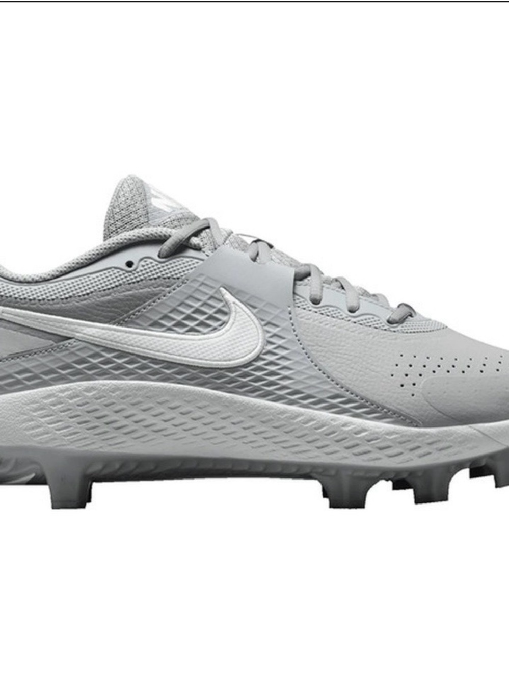 Nike Light Gray and White Baseball Cleats